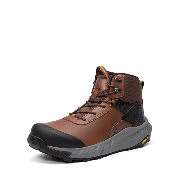 Men's Wide Fit Lightweight Waterproof Nano Toe Safety Work Boots - BROWN -  0