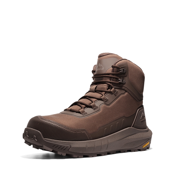 Men's Zip-Up Nano Composite Toe Safety Work Boots - DARK BROWN -  0