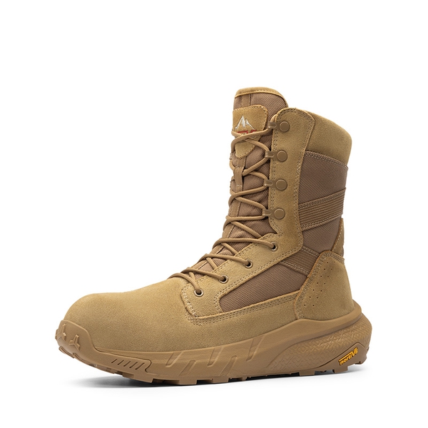 Men's Wide Fit Nano Composite Toe Safety Work Boots - COYOTE -  0