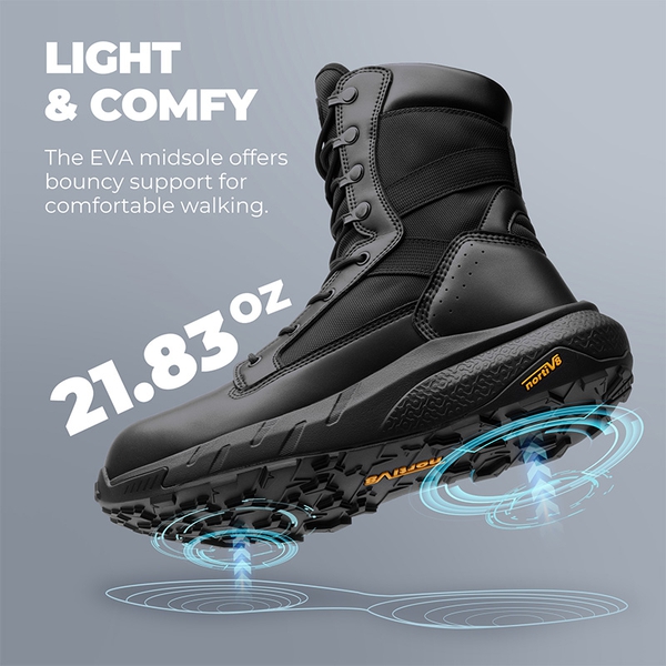 Men's Wide Fit Nano Composite Toe Safety Work Boots - BLACK - 2