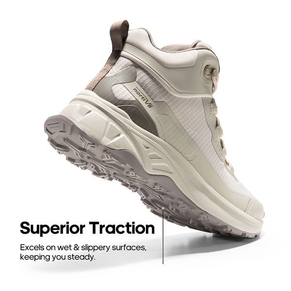 Women's Wide Fit Lightweight Color-Block Hiking Shoes - KHAKI-NEW - 4