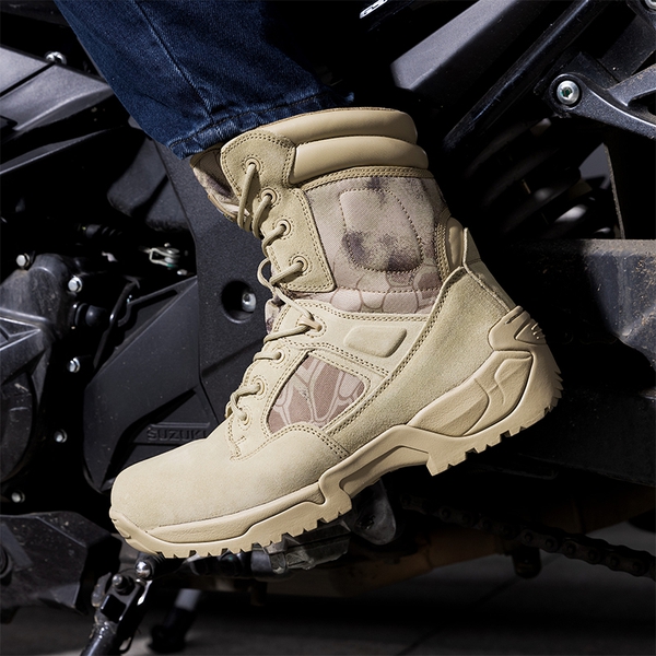 Men's Cap-Toe Tactical Research Work Boots - CAMO SAND - 6