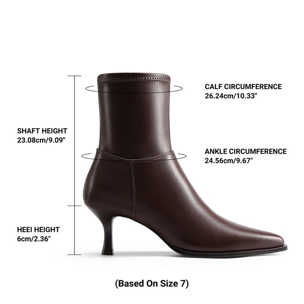 Women’s Pointed-Toe Stretch Ankle Boots - CHOCOLATE - 3
