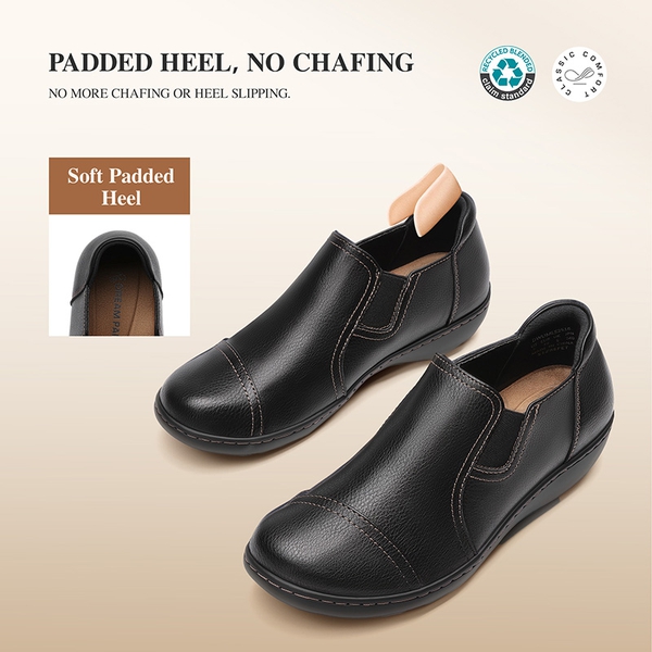 Women’s Comfortable Square-Toe Work Flats - BLACK - 6