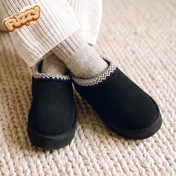 Kids’ Platform Faux-Fur Winter Slippers - BLACK - 2