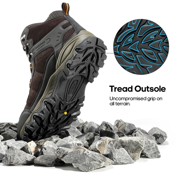 Men's Cap-Toe Suede Waterproof Hiking Boots - BROWN - 4