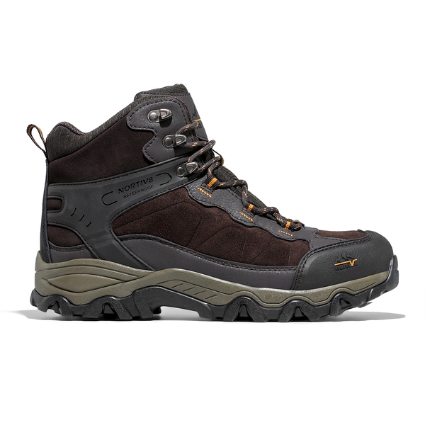 Men's Cap-Toe Suede Waterproof Hiking Boots - BROWN - 2
