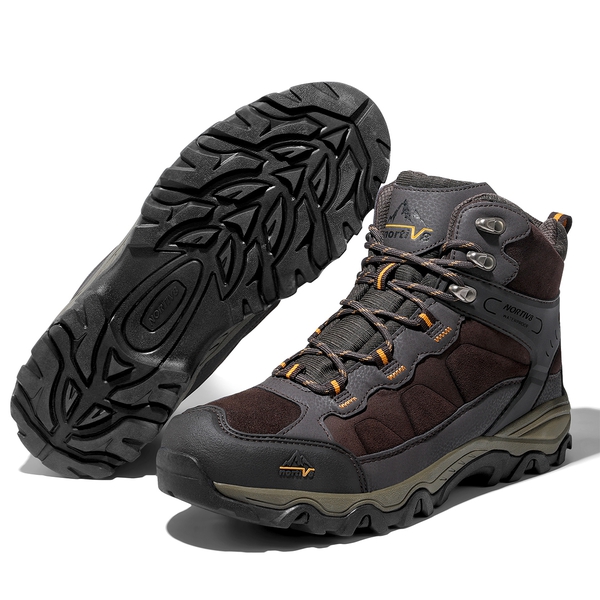 Men's Cap-Toe Suede Waterproof Hiking Boots - BROWN - 1