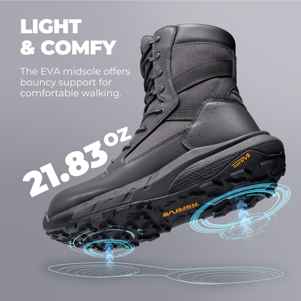 Men’s Nano Composite Toe Electrical Hazard Work Boots - GREY - 3