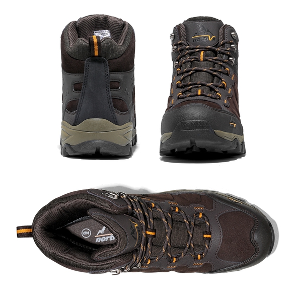 Men's Cap-Toe Suede Waterproof Hiking Boots - BROWN - 3