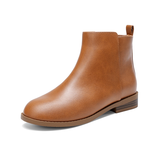 Girls' Low Heel Ankle Boots - TAN -  0