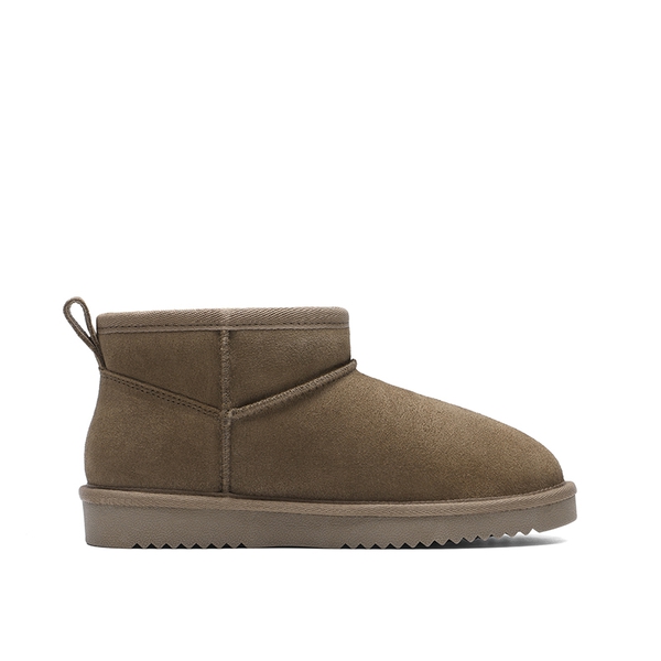 Women's Suede Faux Fur Lined Ankle Boots - TAUPE - 7
