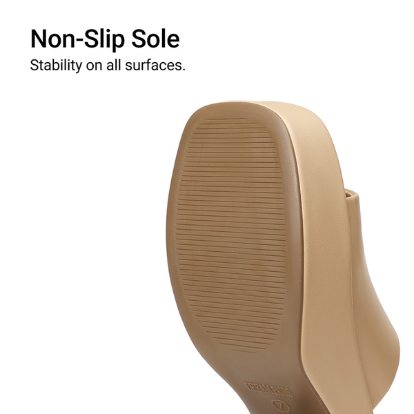 Slip On Chunky Platform Slide Sandals - NUDE-PU - 6