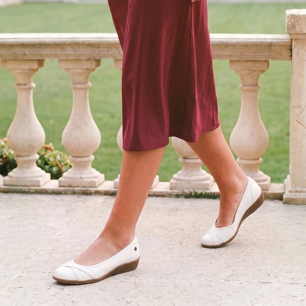 Ascenelle Comfortable Arch Support Fashion Flats - WHITE - 2