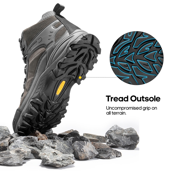 Men's Waterproof Hiking Boots - DARK GREY - 4