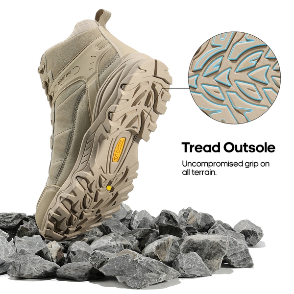 Men's Waterproof Hiking Boots - SAND - 4