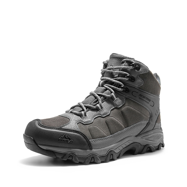Men's Waterproof Hiking Boots - DARK GREY -  0