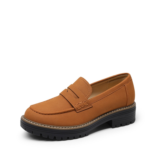 Women's Cushioned Slip-On Platform Loafers - BROWN -  0