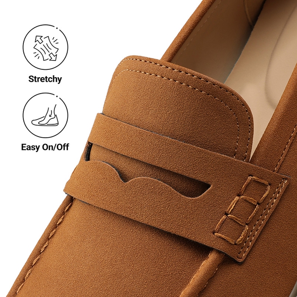 Women's Cushioned Slip-On Platform Loafers - BROWN - 6