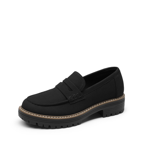 Women's Cushioned Slip-On Platform Loafers - BLACK -  0