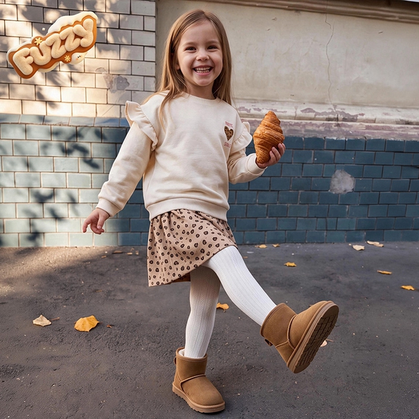 Kids' Winter Fuzzy Booties - LIGHT BROWN - 1