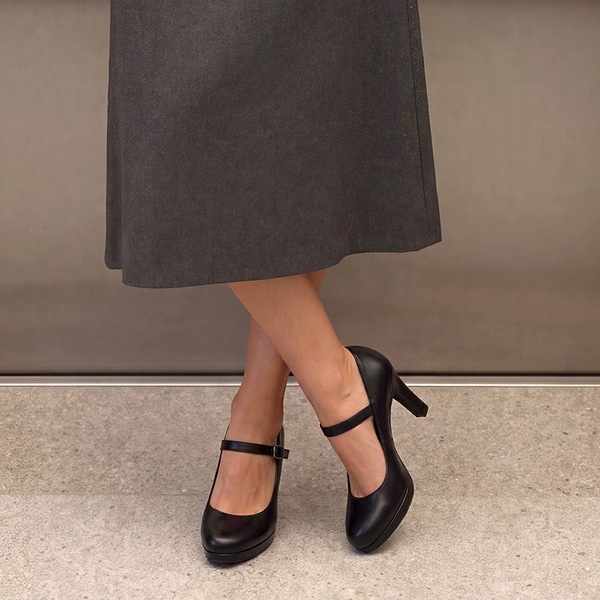 Ascenelle Mary Jane Platform Pumps -  [Josephine] - BLACK - 2