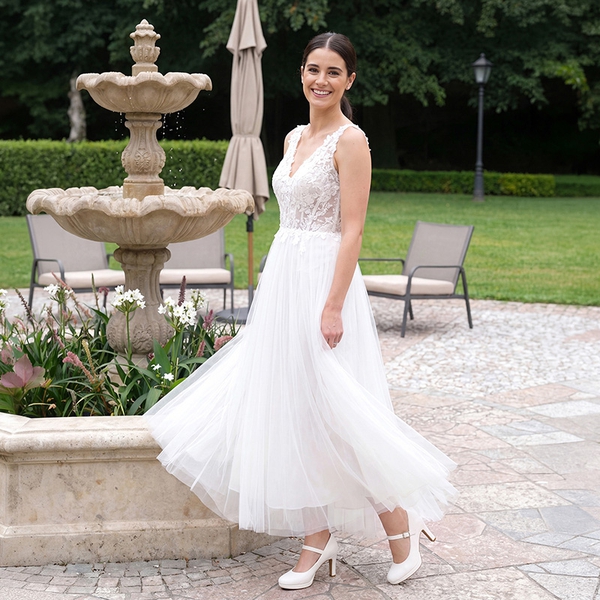 Ascenelle Mary Jane Platform Pumps -  [Josephine] - WHITE - 1