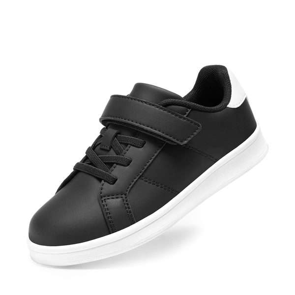 Kids' Shiny Star Patent Vegan Leather Sneakers - BLACK/WHITE -  0