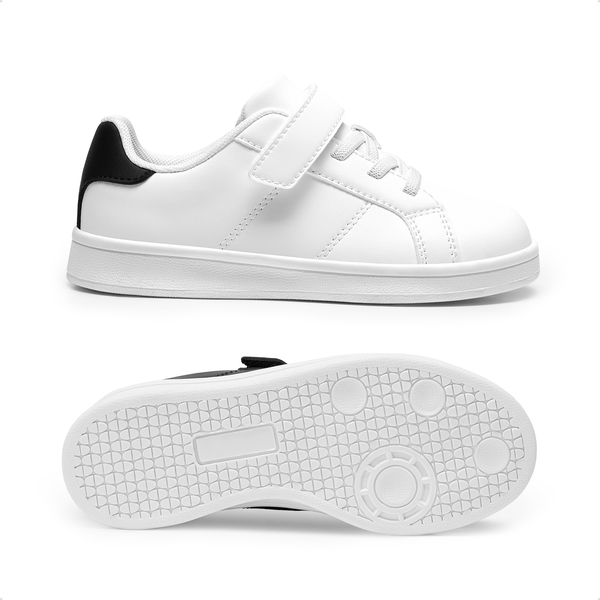 Kids' Shiny Star Patent Vegan Leather Sneakers - WHITE/BLACK - 2
