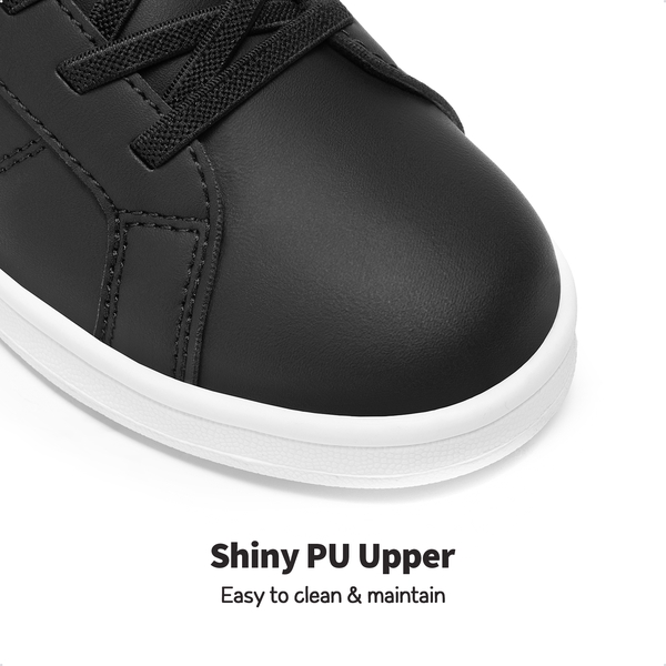 Kids' Shiny Star Patent Vegan Leather Sneakers - BLACK/WHITE - 3