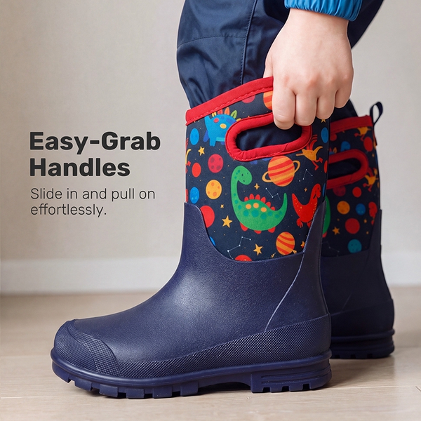 Kids' Waterproof Winter Snow Boots - DARK BLUE - 5