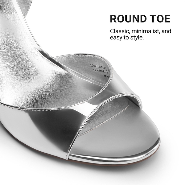 Women's Chic Slingback Heeled Sandals - SILVER - 5