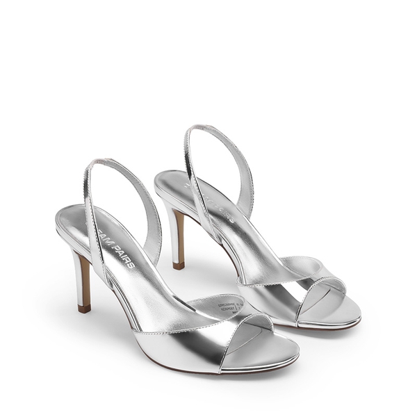 Women's Chic Slingback Heeled Sandals - SILVER - 4