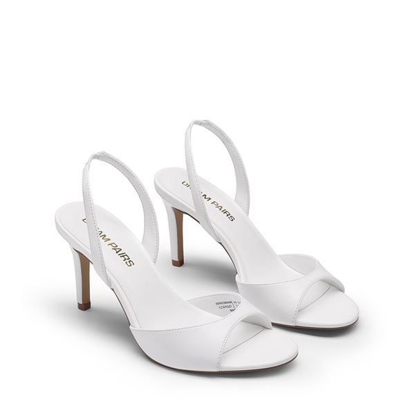Women's Chic Slingback Heeled Sandals - WHITE - 4