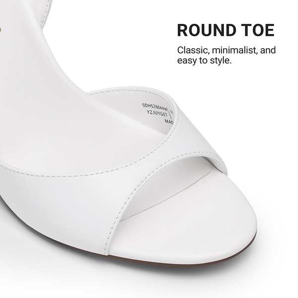Women's Chic Slingback Heeled Sandals - WHITE - 5