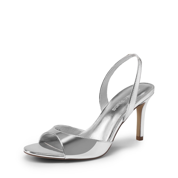 Women's Chic Slingback Heeled Sandals - SILVER -  0
