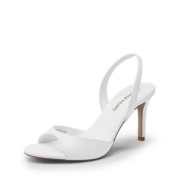 Women's Chic Slingback Heeled Sandals - WHITE -  0