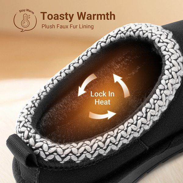 Kids' Winter Slippers & Faux Suede House Shoes - BLACK - 2