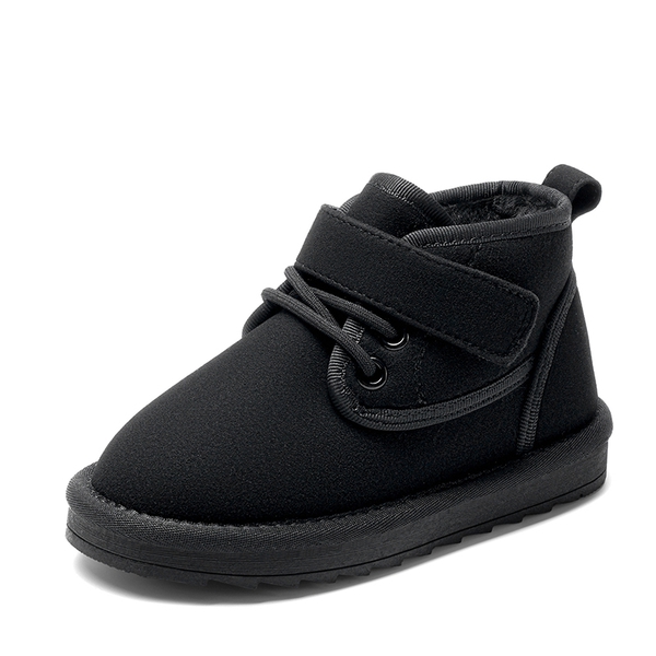 Kids' Fuzzy Winter Snow Boots - BLACK -  0