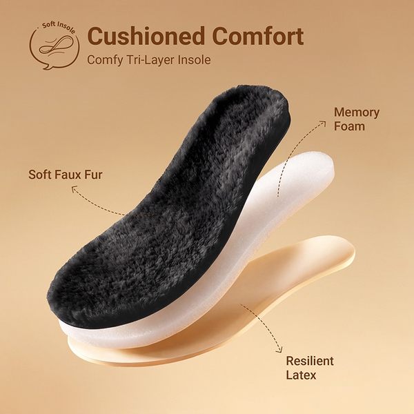 Kids' Winter Slippers & Faux Suede House Shoes - BLACK - 4