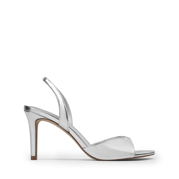 Women's Chic Slingback Heeled Sandals - SILVER - 3