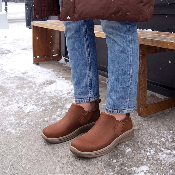 Women's Slip-On Winter Boots - BROWN - 2