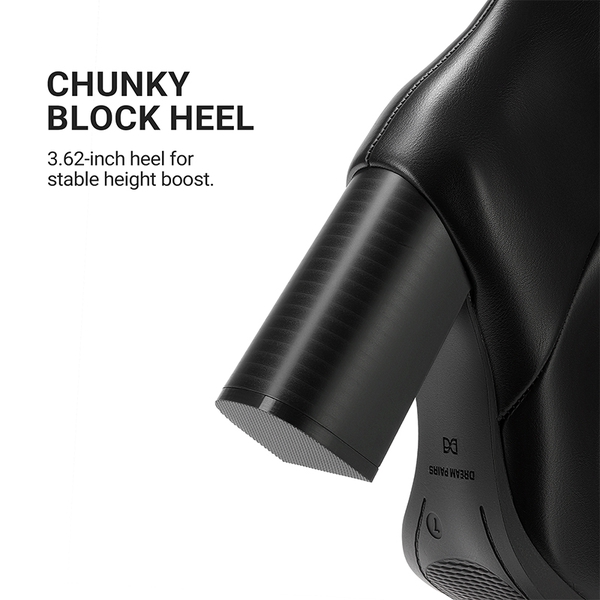 Women's Knee-High Block Heel Boots - BLACK - 6