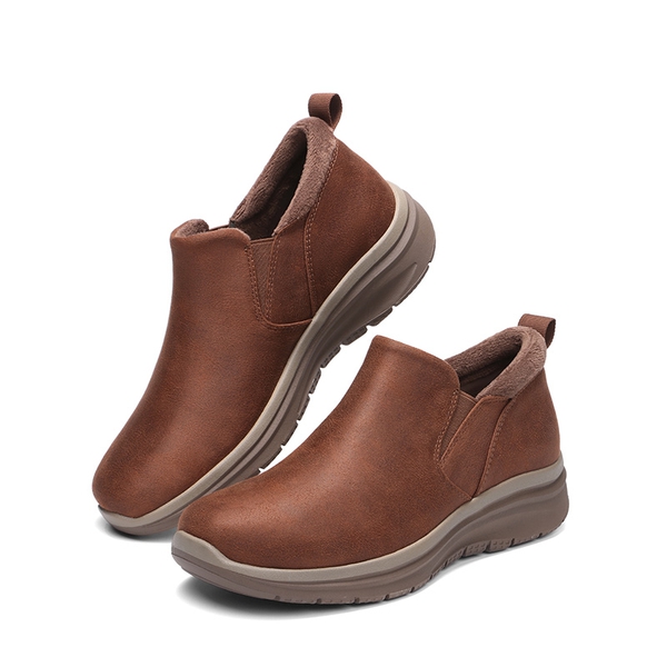 Women's Slip-On Winter Boots - BROWN -  0