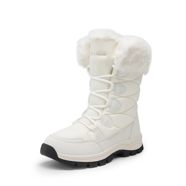 Women’s Zip-Up Snow Boots with 3M Thinsulate - WHITE -  0