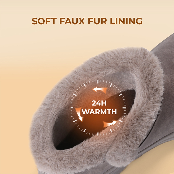 Women’s Faux Suede Snow Boots with Arch Support - TAUPE - 3