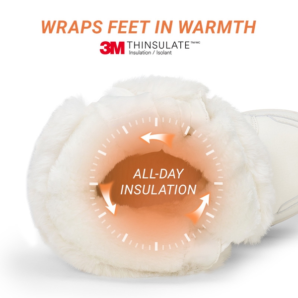 Women’s Zip-Up Snow Boots with 3M Thinsulate - WHITE - 3