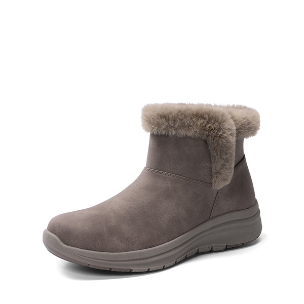 Women’s Faux Suede Snow Boots with Arch Support - TAUPE -  0