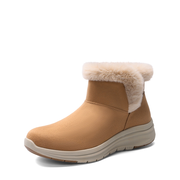 Women’s Faux Suede Snow Boots with Arch Support - TAN -  0