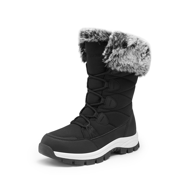 Women’s Zip-Up Snow Boots with 3M Thinsulate - BLACK -  0